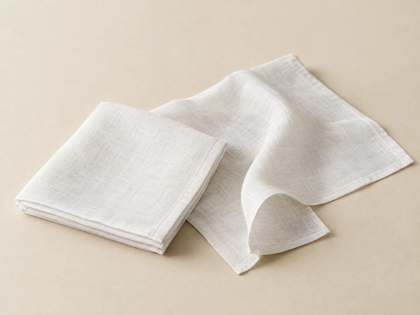 Linen Woven Handkerchief — Plain White — illustrative image