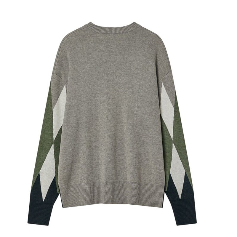 Men s Jacquard Crewneck Knitted Sweater