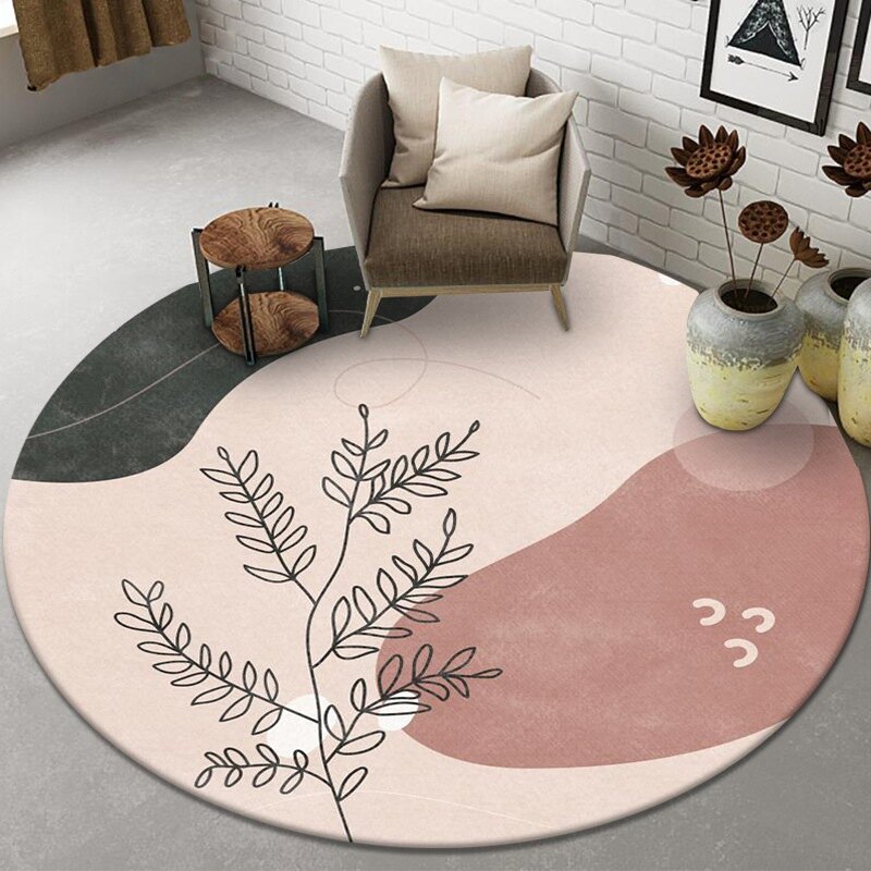 Modern Circular Area Rug   Stain Resistant